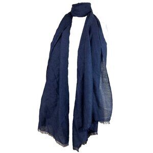 $400 Black Goat Cashmere Oblong large Scarf Shawl Watercolor Abstract Landscape